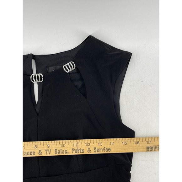 Scarlett Women's Black Sleeveless Cut Out Neck Party Cocktail Dress Size 8 - Picture 11 of 15